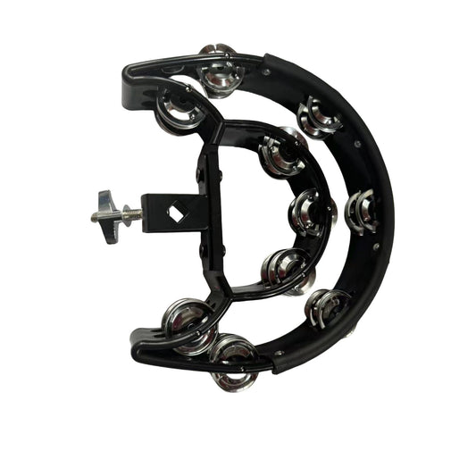 Tambourine Half Moon Mounted Double Row Bells with Mounting Eye Bolt Tambourine for Drum Set for Kids, V1192-AZ-W-0605