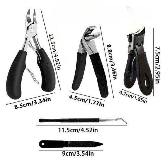 5pcs Toenail Clippers for Thick Toenails for Seniors, Angled Head Large Toe Nail Clippers Set for Men, Heavy V1192-AZ-W-0607
