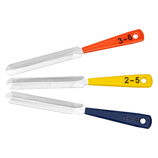 Professional Guitar Nut Files Set, 3 Piece Stainless Steel Double Edge Files for Bass, Mandolin, Banjo, V1192-AZ-W-0612