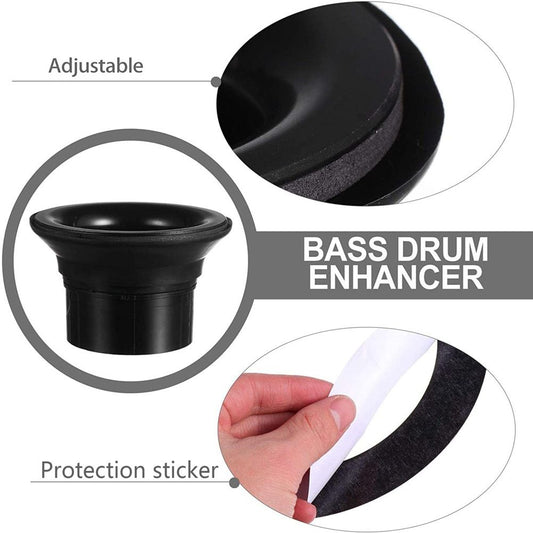 Bass Drum Enhancer Kick Drum Enhancer ABS Rubber Bass Drums Effect Amplifier Bass Hole Protection Speaker V1192-AZ-W-0619
