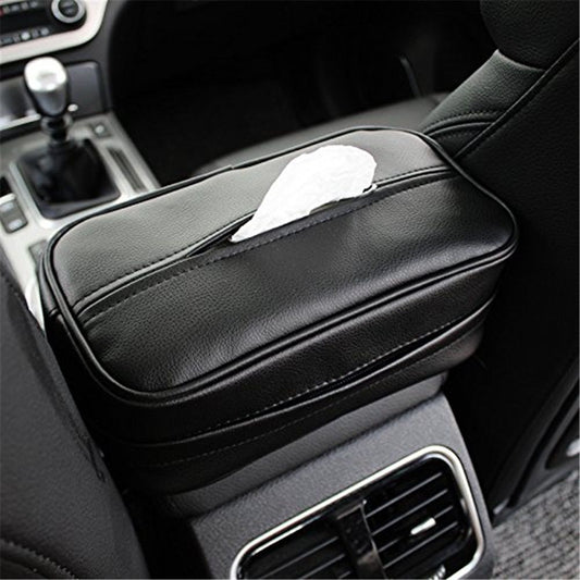 Car Sun Visor Tissue Case Holder Paper Towel Bag Cover, Back Seat Headrest Hanging Napkin Clip(black) V1192-AZ-W-0644