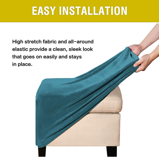 Velvet sofa cover, extendable footstool cover, detachable footstool sofa cover, folding storage stool V1192-AZ-W-0666