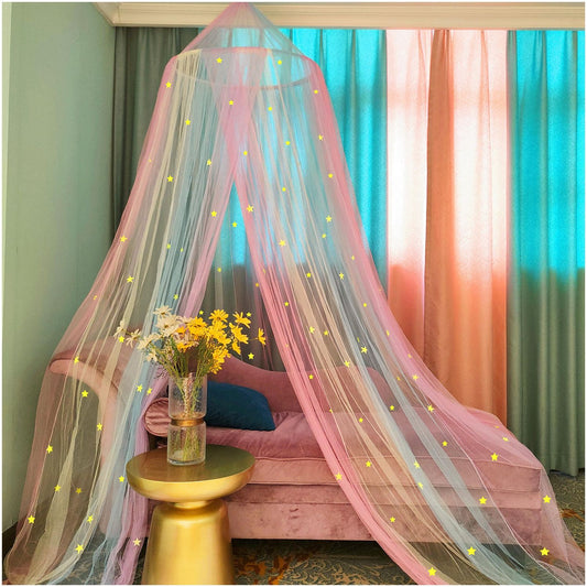 Rainbow bed cover, stars shining in the darkness, suitable for decorating girls' rooms with bed covers V1192-AZ-W-0669