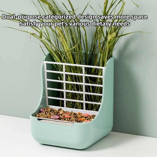 2 in 1 Food Hay Feeder for Guinea Pig, Rabbit Feeder, Indoor Hay Feeder for Guinea Pig, Rabbit, Chinchilla, V1192-AZ-W-0675