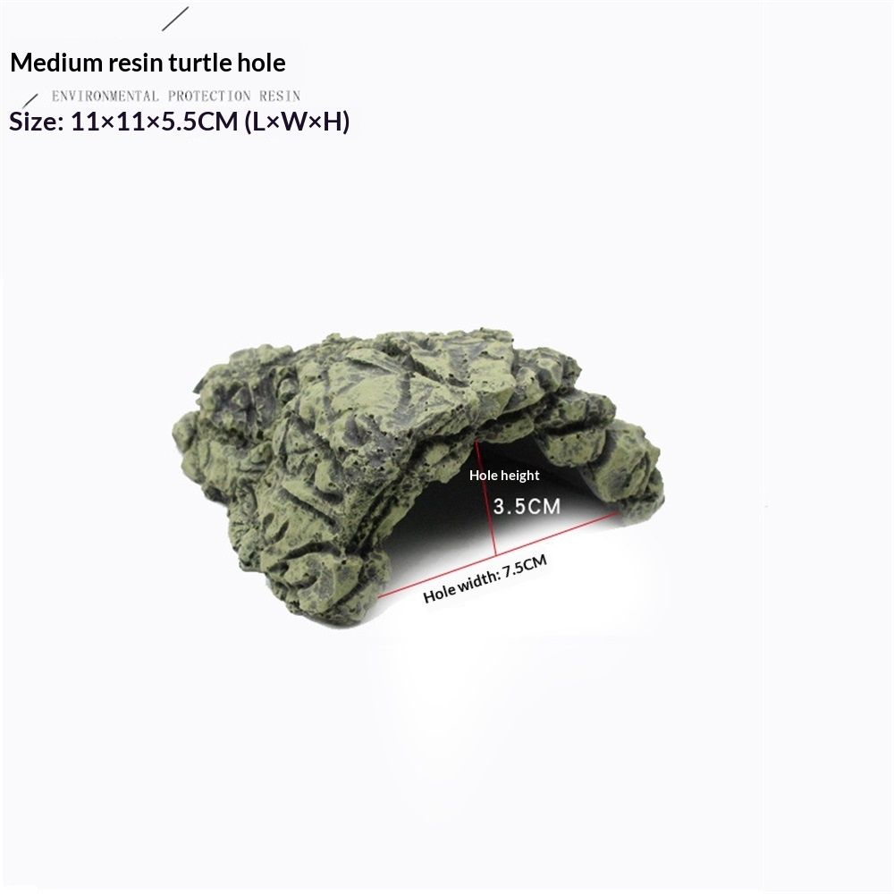 Fish Hiding Cave Aquarium Turtle Reptile Basking Hide Habitat Shelter for Aquarium Terrarium Decoration V1192-AZ-W-0679