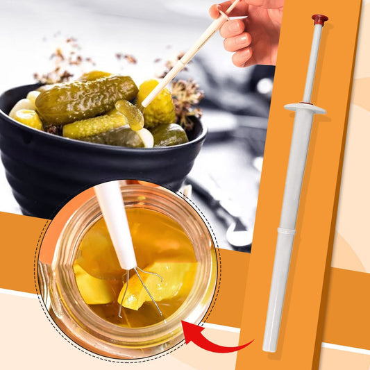 Pickle Picker, Set of 4,Pickle Picker Stainless Steel and Plastic - Olive Pepper Grabber, for Kitchen Food V1192-AZ-W-0688