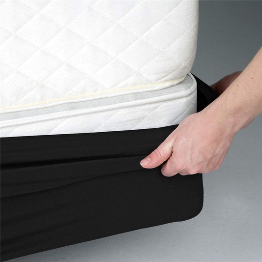 Box Spring Cover Queen Size, Alternates for Bed Skirt, Smooth and Elastic Woven Material Wrap Around 4 Sides V1192-AZ-W-0694