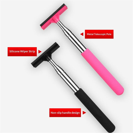 2 pack Car Rearview Mirror Wiper, Retractable Auto Glass Squeegee, Water Cleaner with Telescopic Long Rod, V1192-AZ-W-0695
