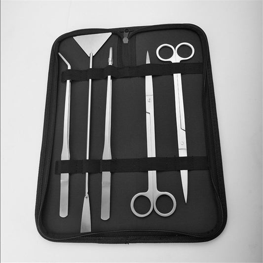 Aquascaping Tools 5 in 1 Kit Aquarium Scissors Plant Tools Curved & Straight Scissor Tweezers Spatula V1192-AZ-W-0738