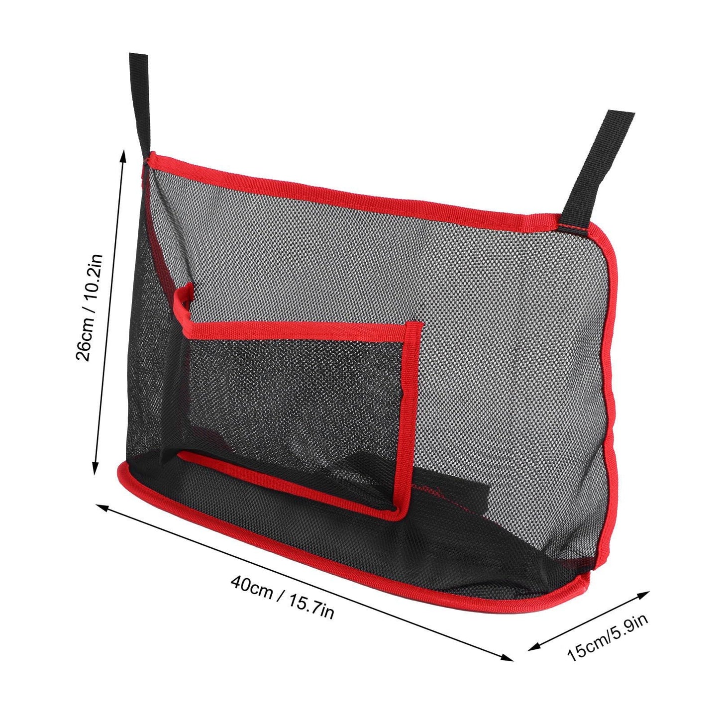 Car Net Pocket Handbag Holder, Driver Storage Netting Pouch for Purses and Bags, Safe Driving ( Red) V1192-AZ-W-0749