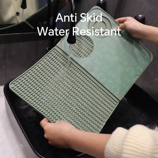 3-in-1 Bar Mat, Bar Accessories, Multifunctional Folding Cocktail Mat with Cutting Board, Drying Mats,Bar Mat V1192-AZ-W-0757