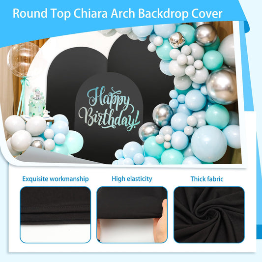 Arch Backdrop Cover Set, 4FT, 5FT, 6FT Wedding Spandex Fitted Covers for Round Top Arch Stand, Arches V1192-AZ-W-0795