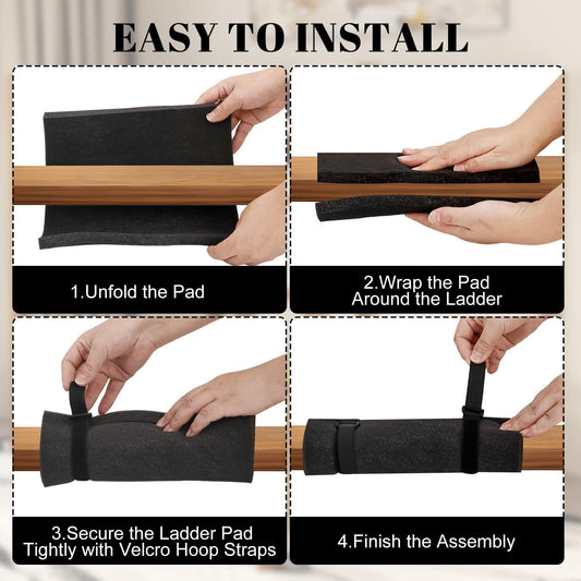 5 Pcs Bunk Bed Ladder Pads,with 10 Adjustable Hook & Loop Straps,Bunk Bed Ladder Cover,Ladder Step Pads Loft V1192-AZ-W-0807