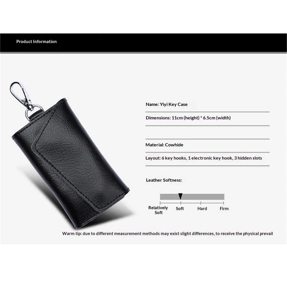2 pack Compact Leather Car Key Case, Key Holder Key Organizer Wallet, with Card Holder Lightweight Organizer V1192-AZ-W-0842