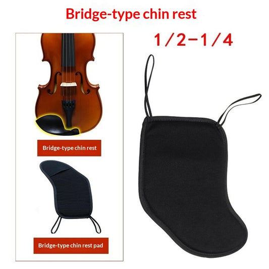 2 Pcs Violin Chinrest Pad 1/2 1/4 Cotton Chin Rest Cover Violin Shoulder to Practice, Black (Style 2) V1192-AZ-W-0854
