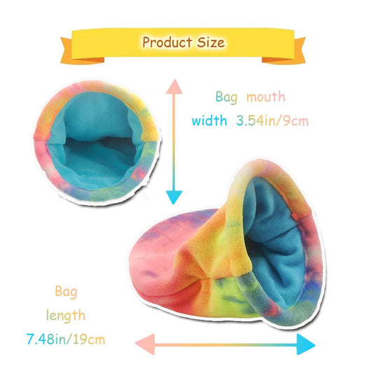 2 pack Guinea Pig Hideout, Soft Fleece Rabbit Snuggle Sack, Small Animal House Ferret Cozy Cave Hamster V1192-AZ-W-0855