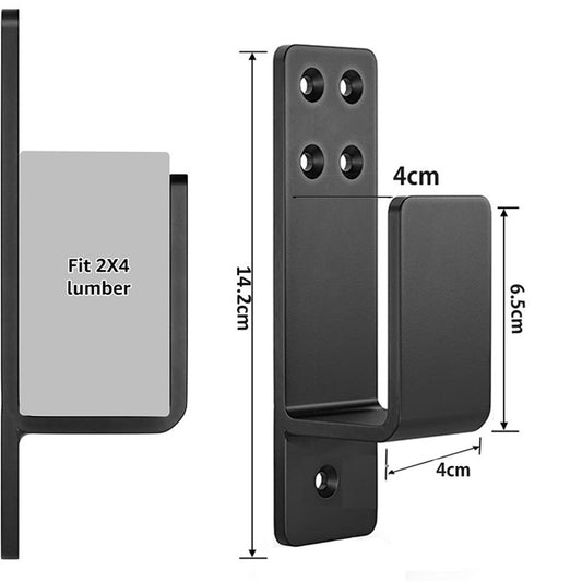 Door Barricade Brackets, 2 Pack Drop Open Bar Holder for Home Security, 2x4 Bar Brackets Prevent Unauthorized V1192-AZ-W-0942