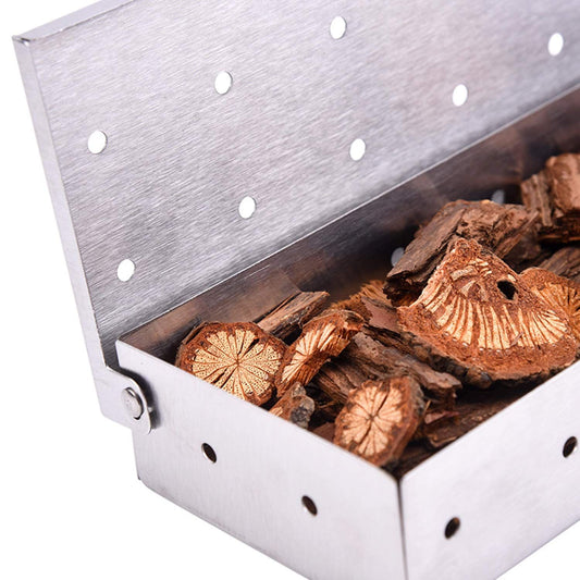 Grillaholics Smoker Box for Gas & Charcoal Grills - Large Stainless Steel Wood Chip Container for Smoking V1192-AZ-W-0971