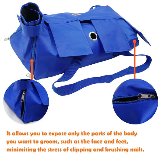 Pet Cat's Restraint Bag for Claw Care Nail Trimming Anti-Scratching Grooming Bag for Cats Medical V1192-AZ-W-0973