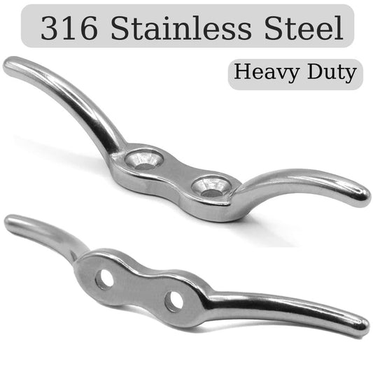 Boat Cleat, 2 1/2 in 6 inch Dock Cleat 316 Stainless Steel Marine Grade, Rope Cleat -Include Mounting Screws V1192-AZ-W-1020