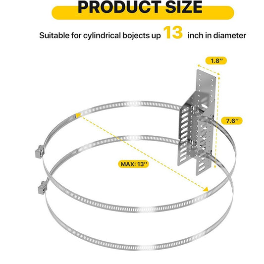 Universal Expansion Tank Water Heater Wall Mounting Bracket, Stainless Steel Diameter Pole Holder Brackets, V1192-AZ-W-1027