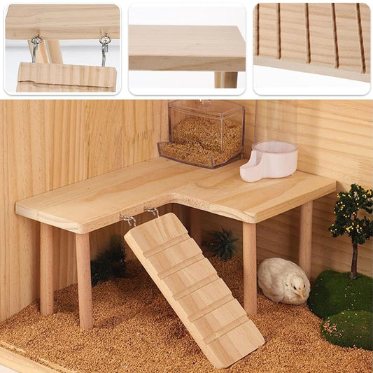 Reptiles Hideout Wooden with Climbing Ramp Bearded Dragon Hide Cave Wood Aquariums & Terrariums Accessories V1192-AZ-W-1057