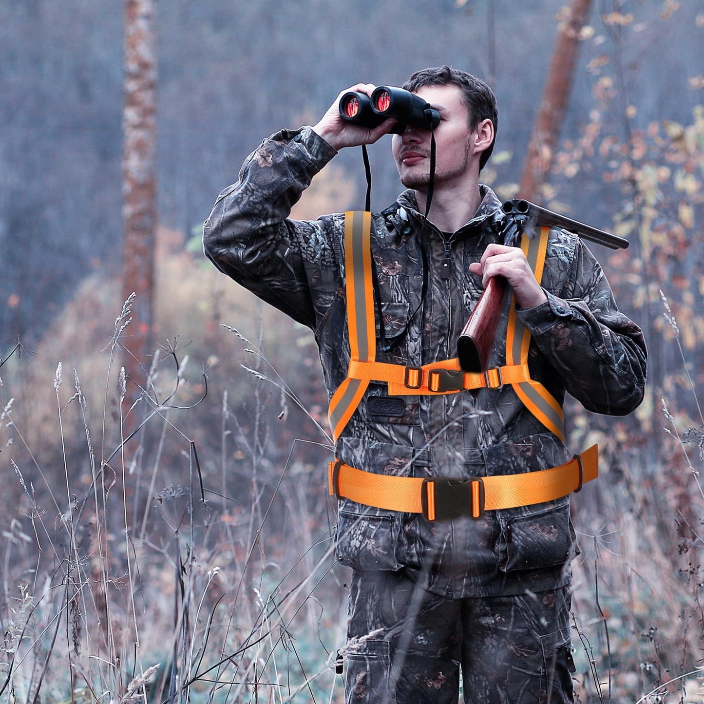 Deer Drag Strap and Dual Harness with Reflective Strips Heavy Duty Deer Dragging Rope Hunting for Hunters V1192-AZ-W-1071