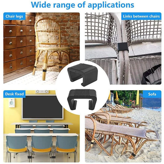 10 Pack Outdoor Patio Rattan Furniture Clips, Patio Wicker Rattan Sectional Modular Sofa Chair Connector V1192-AZ-W-1099