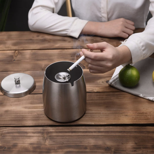 Outdoor Ashtray with Lid for Cigarettes,Stainless Steel Windproof/Rainproof Heavy Hidden Ashtray for Outside V1192-AZ-W-2493