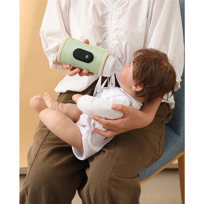 USB Baby Bottle Warmer with LCD Screen, Heating,Temperature, Portable Milk Bottle Heater for Travel, Car, V1192-AZ-W-2503