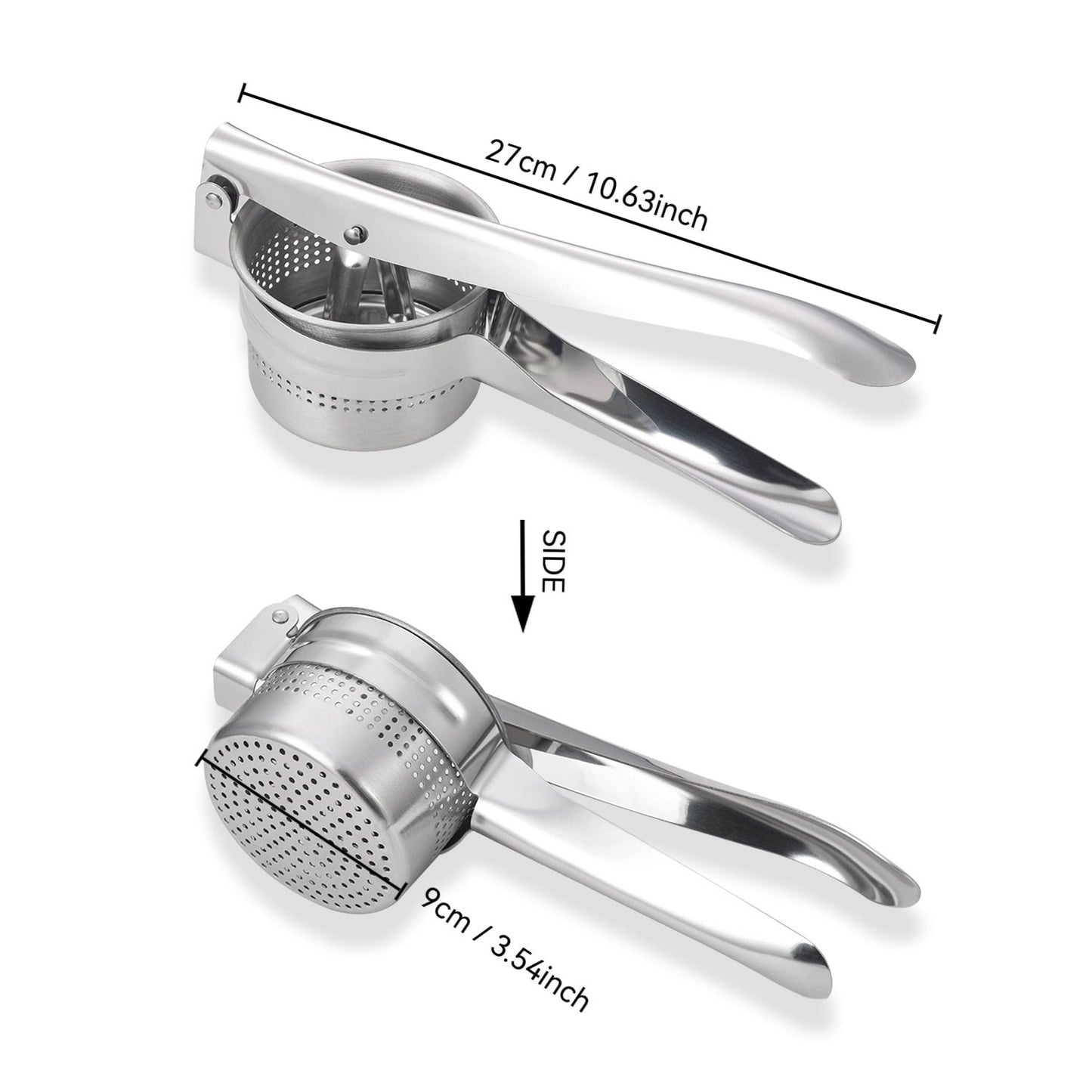 Heavy Duty Stainless Steel Mashed Potato Masher with Ergonomic Handle, Press and Mash Kitchen Gadget, Make V1192-AZ-W-2534