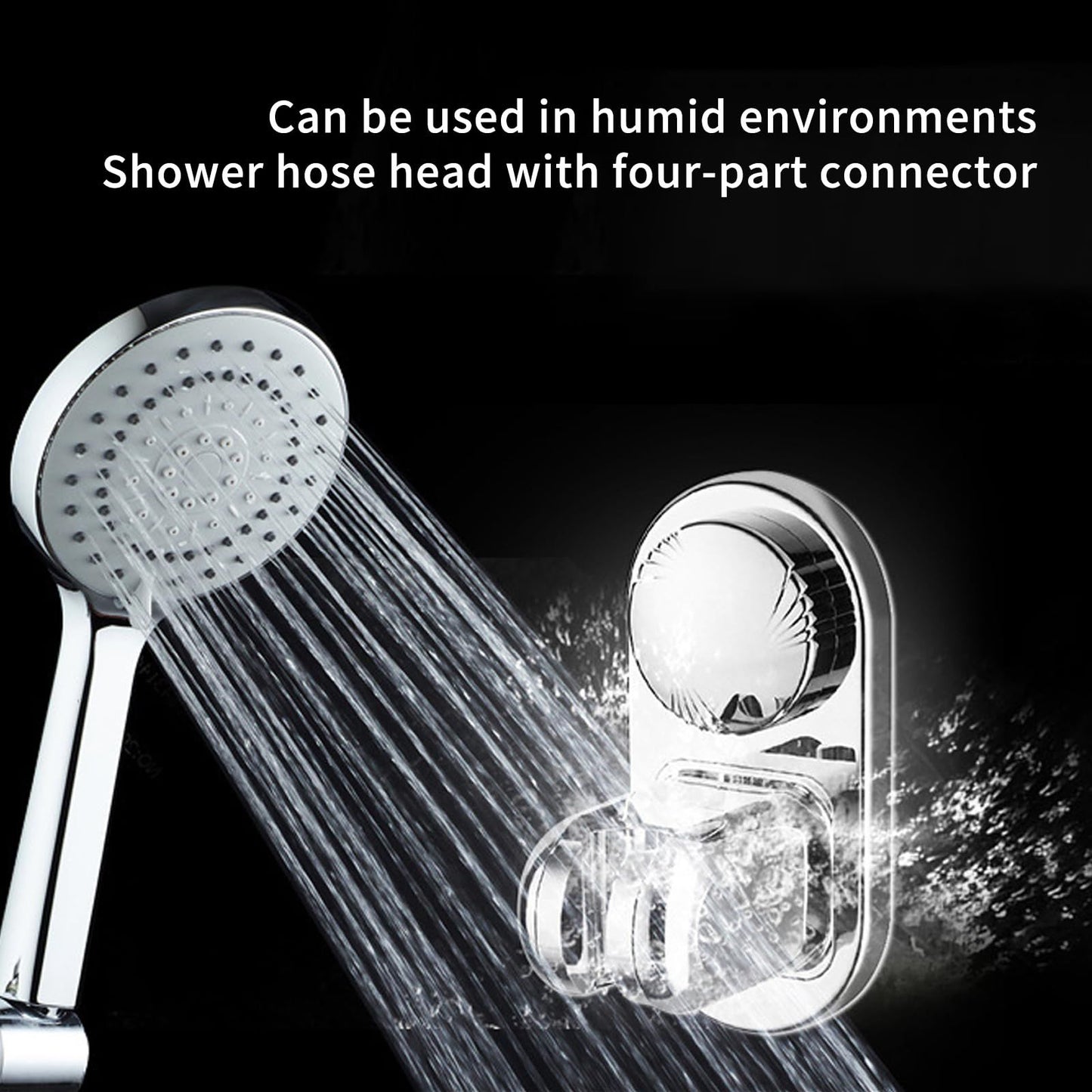 Suction cup Handheld Shower Head Holder - Designed For Large Shower Head - Relocatable Horizontal Setting - - V1192-AZ-W-2613