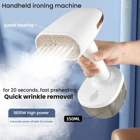 Powerful Handheld Fabric Steamer - 1800W with Fast Ceramic Heat-Up Plate, 2-in-1 Ironing & Wrinkle Remover, V1192-AZ-W-2621