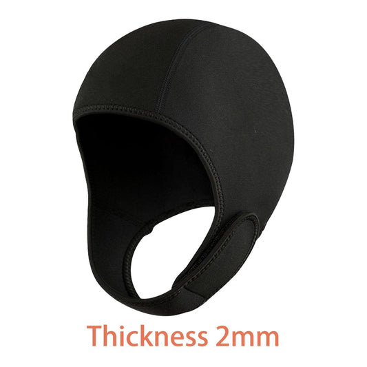 2 Pcs Diving Hood Thermal Wetsuit Hood Cap Swim Caps with Chin Straps Snorkeling Neoprene Surf Beanie 2 mm V1192-AZ-W-2666