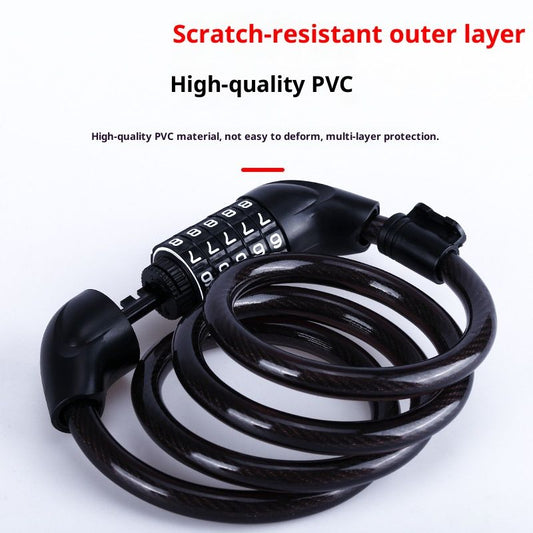 Bike Lock, Bike Locks Cable, High Security 5 Digit Resettable Combination Coiling Bicycle Lock, Heavy Duty V1192-AZ-W-2727