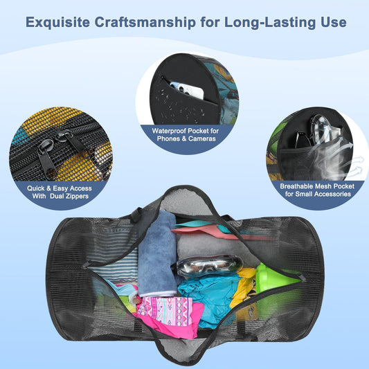Diving Mesh Duffel Bag Large Capacity, Quick-Dry Ventilation System Mesh Duffel Bag for Scuba Diving, V1192-AZ-W-2792