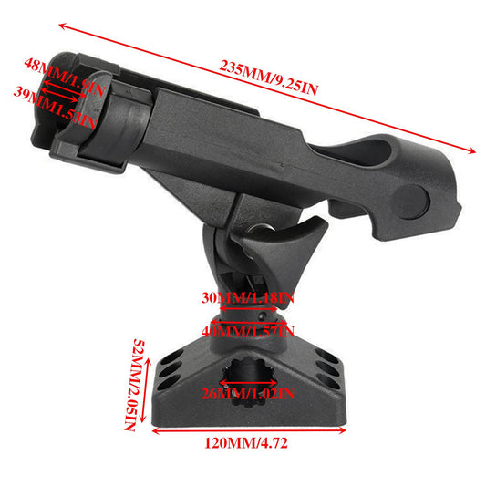 2 Pack Spinning Rod Holder with Side Deck Mount Fishing Rod Holder Adjustable Fishing Boat Rod Holder, Black V1192-AZ-W-2819
