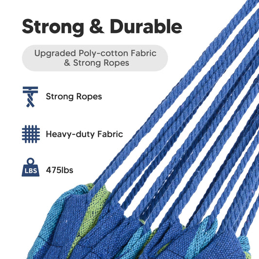 Hammocks Portable Camping Hammock Upgraded Comfortable Fabric Hammock with Two Anti Roll Balance Beam and V1192-AZ-W-2831