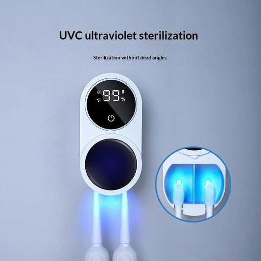 Toothbrush Cleaner & Toothbrush Holder, Cleaning and Air Drying, LED Smart Screen, Rechargeable Wall Mount V1192-AZ-W-2835