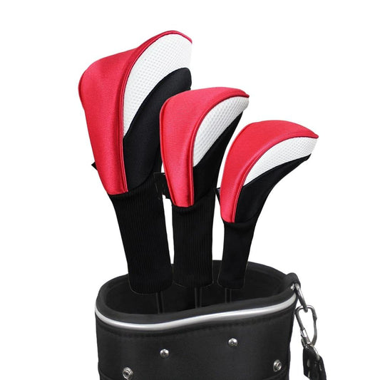 Black Golf Club Head Cover for Fairway 3 Pcs Woods Headcovers, Golf Accessories Hybrid Head Covers Set V1192-AZ-W-2899