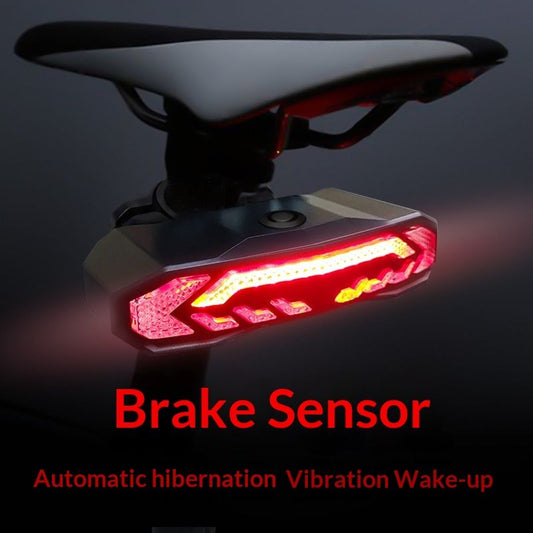 Smart Bike Tail Light with Turn Signals, Rechargeable Bicycle Horn Bike Alarm with Remote, Auto-Sensing Bike V1192-AZ-W-2931