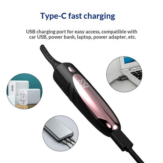 Heated Eyelash Curler Heated Lash Curler 24 Hours Long Lasting Electric Eyelash Curler Fast Heat Up Within V1192-AZ-W-2932