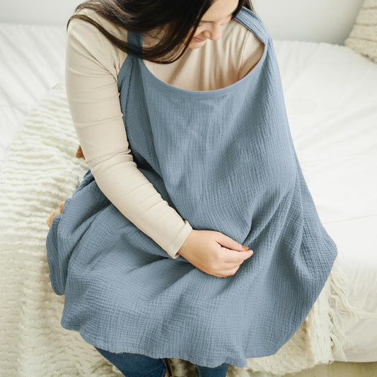 Nursing Cover for Breastfeeding, Breathable Breastfeeding Cover up with Arch Neckline for Women, Nursing V1192-AZ-W-2946