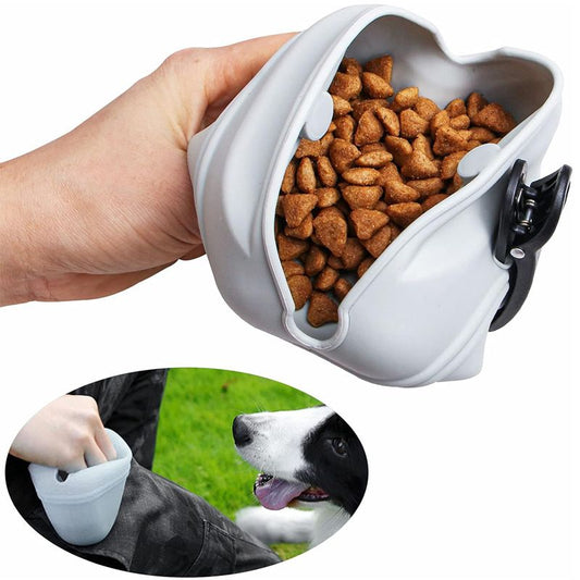 2 pack Silicone Dog Treat Pouch,Clip on Portable Train Container,Convenient Magnetic Buckle V1192-AZ-W-2949