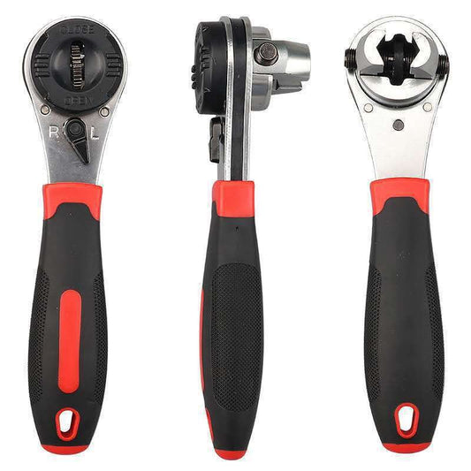 8 Inch Adjustable Ratchet Socket Wrench,Performance Tool Dual Drive Flex Head Ratchet capacity from 1/4-7/8 V1192-AZ-W-2978
