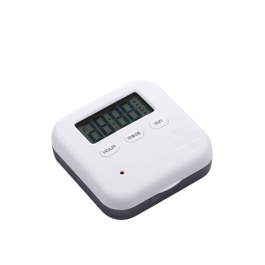 2pcs Pill Organizer,Portable Medicine Box Daily Medicine Organizer Box with Alarm Reminders-4 Compartment V1192-AZ-W-2990