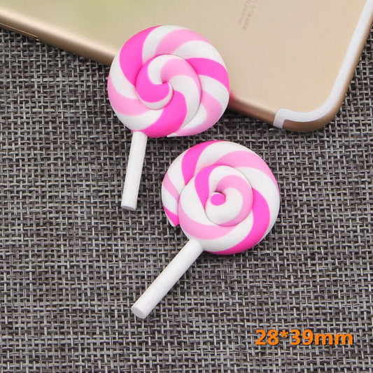 60 Pcs Mini Christmas Decoration Miniature Fake Candy Charms Decor DIY Crafts Lollipop Cake Embellishment V1192-AZ-W-2998