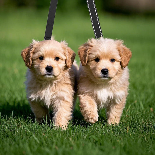 Dual dog leash, tangle free dual dog design 360 degrees rotating, reflective walking training guidance, V1192-AZ-W-3032