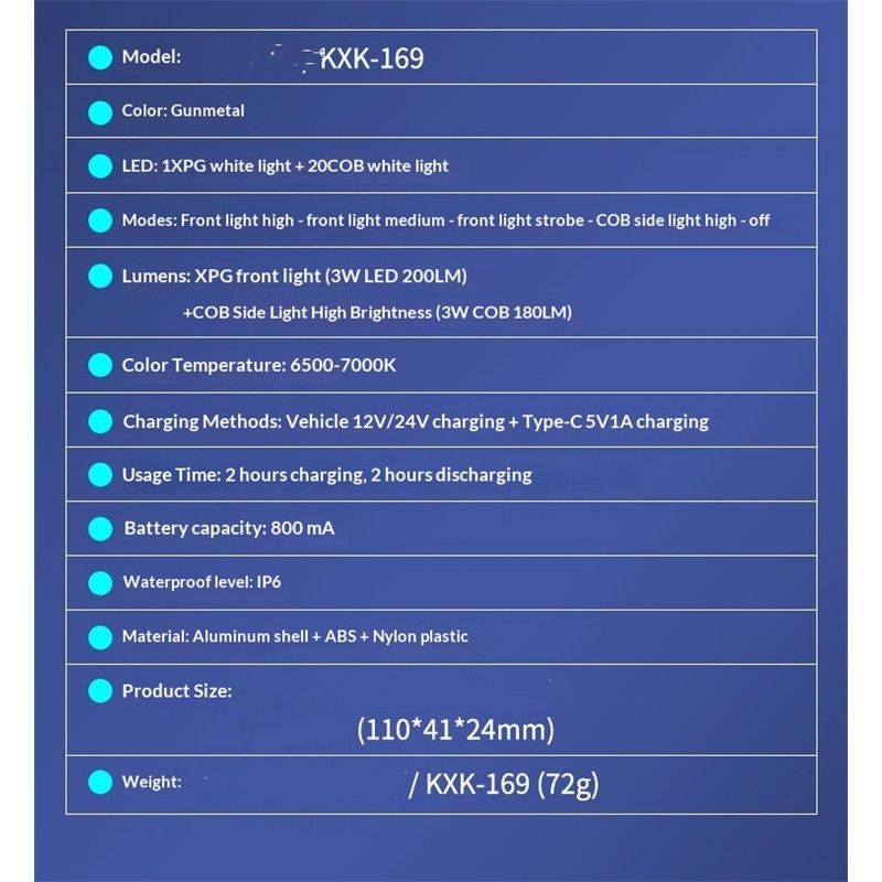Rechargeable Flashlight, Small Car Charger Flashlight, Emergency Automobile Flashlight with 4 Lighting Modes, V1192-AZ-W-3043