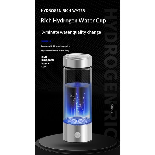Hydrogen Water Bottle,3Min, Portable 15.2OZ, Rechargeable Hydrogen Water Bottle for Travel, Home, Office - V1192-AZ-W-3046